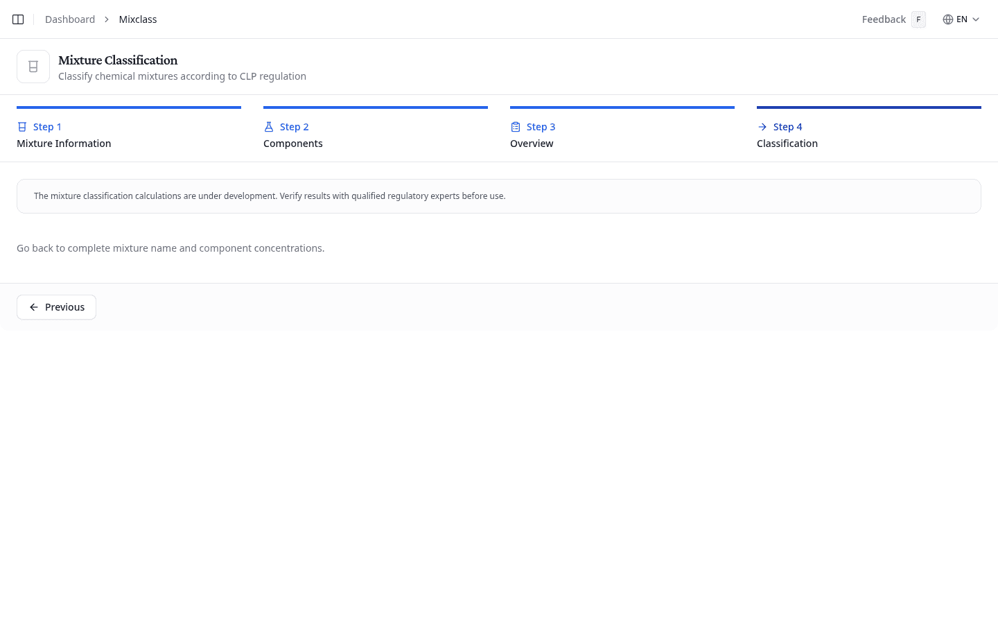 Classification results
